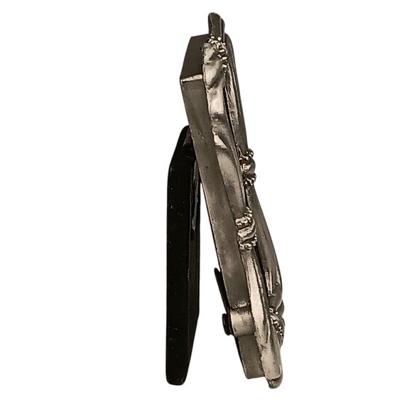 Vintage Miniature Pewter Picture Frame Bow And Ribbon Design 2 x 3 Photo 1 x 2 - Picture 5 of 14